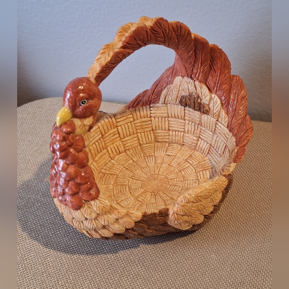 Michaels Turkey Basket Decor - Brown and Red